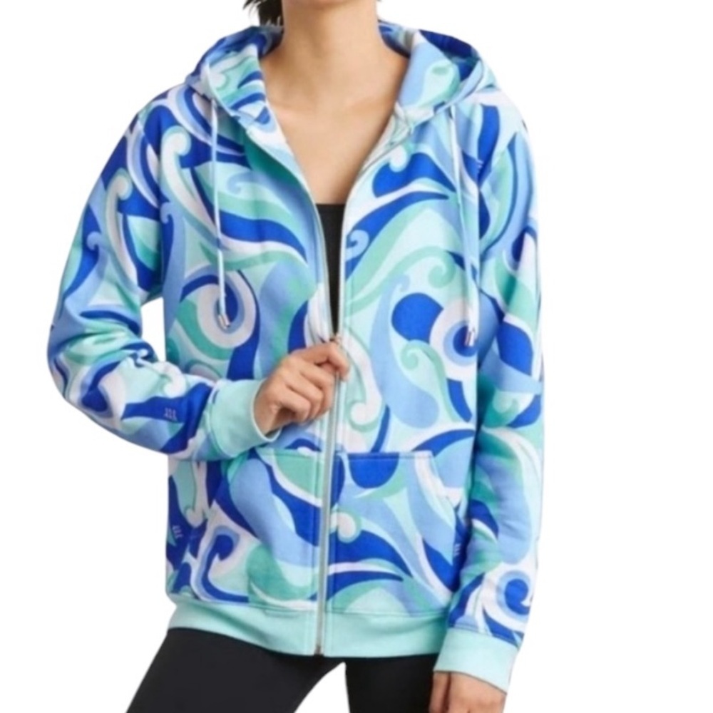 Hill House‎ The Allie Zip-Up Ocean Kaleidoscope Hoodie Jacket NWT